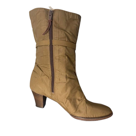 Vintage Style Womens Mid-Calf Heeled Boots Size 6.5M With Buckle - Picture 6 of 8